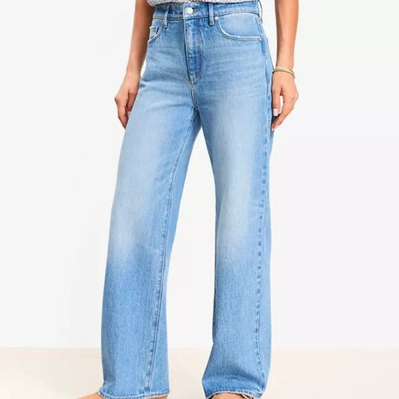 LOFT The Wide Leg High Rise Jeans 28W Vintage Indigo - Picture 4 of 13